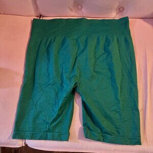 High Waisted Green Leggings Biker Shorts 3XL Cinched Butt